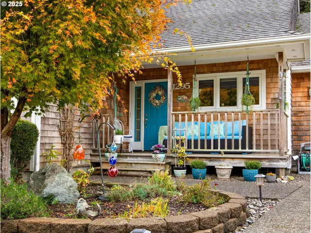 front view of a building with a small yard