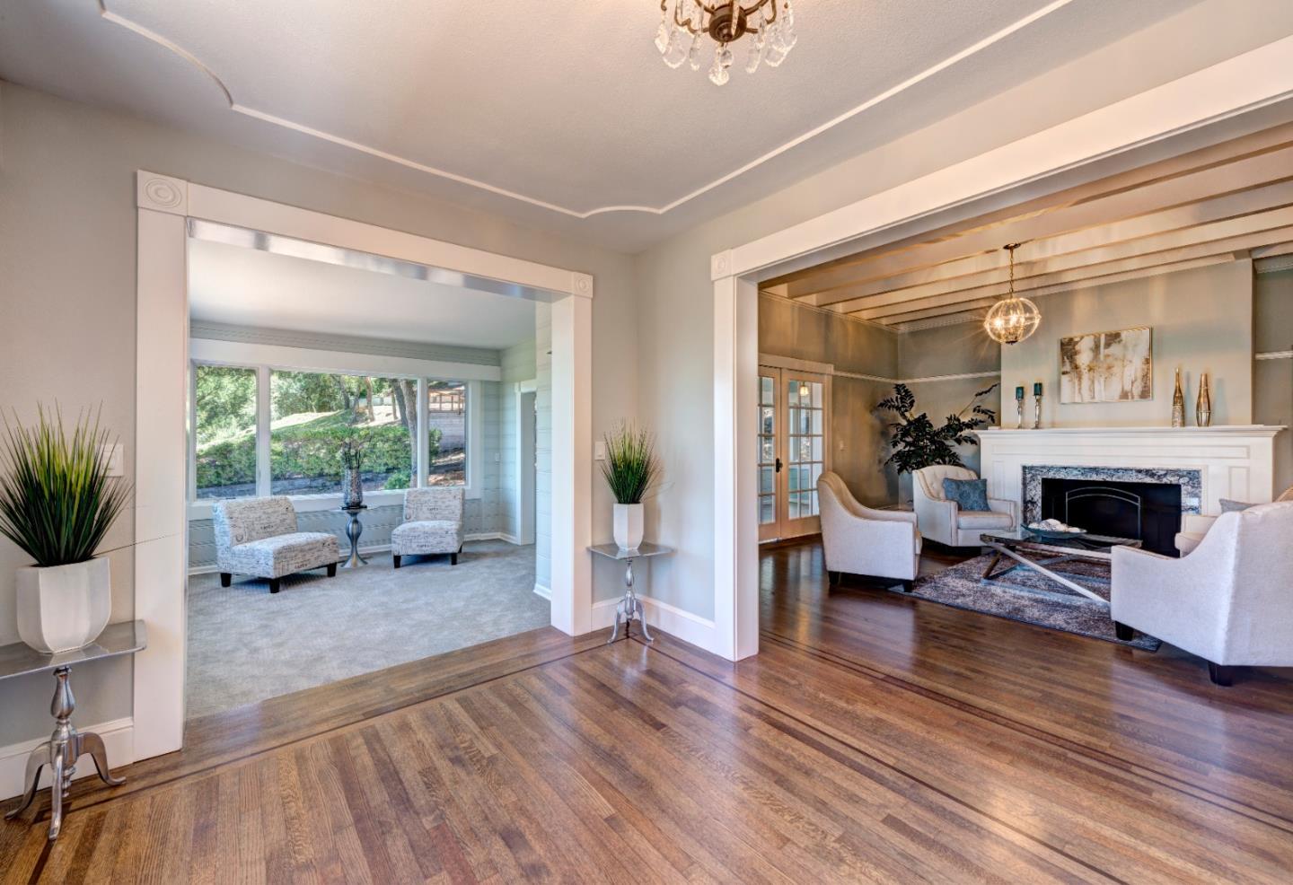 17915 Foster Road Los Gatos, CA 95030 - Photo 5 of 30 a living room with furniture and a fireplace