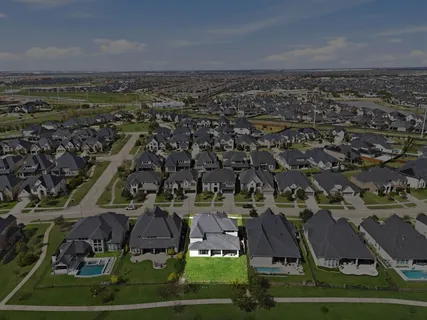 an aerial view of multiple house
