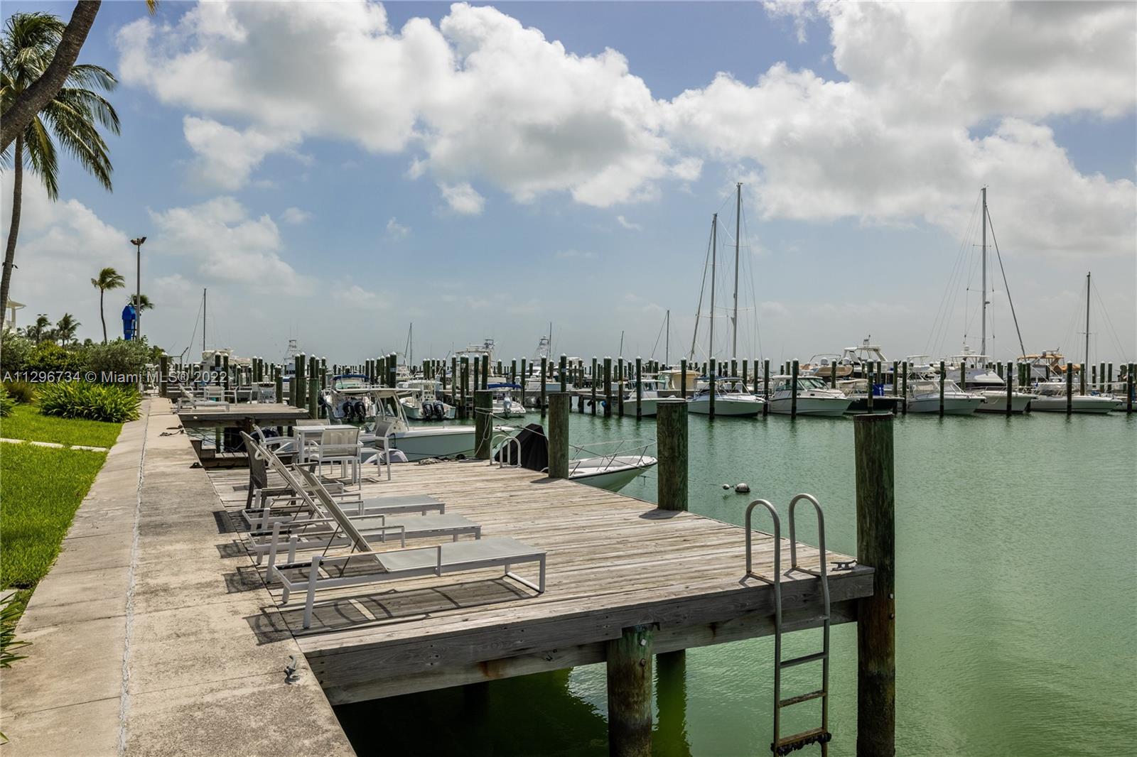 166 Harbor Drive, Unit 1A Key Biscayne, FL 33149 - Photo 69 of 86 a view of a lake with boats and palm trees