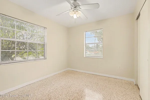 an empty room with a window