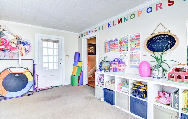 a storage room with a washer and dryer
