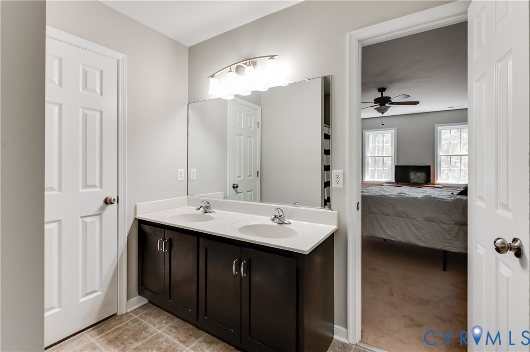 6320 Walnut Tree Drive Powhatan, VA 23139 - Photo 19 of 34 Bathroom featuring double vanity, a ceiling fan, c