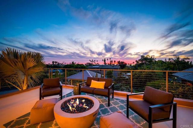 a outdoor view with a sitting space