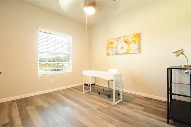 a chair and a table in a room