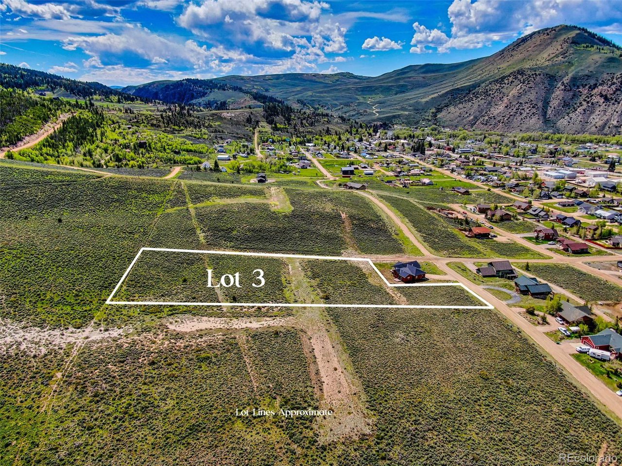3 Ridgeway Avenue Hot Sulphur Springs, CO 80451 - Photo 2 of 26 Aerial - Markers and outlines are to give a general idea of the property location and are not to be relied upon.