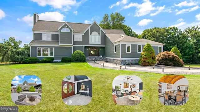 a front view of house with swimming pool yard and outdoor seating