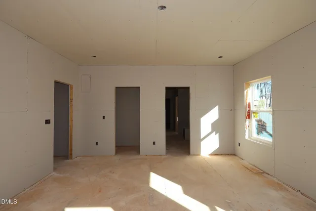 an empty room with closet