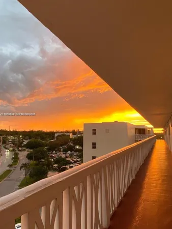 a view of city and balcony