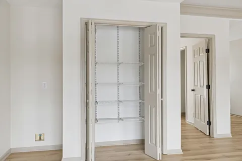 a view of a wooden door