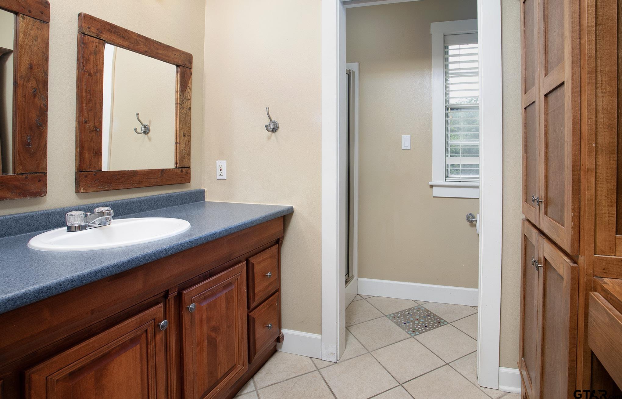 18722 Ridgeline Road Tyler, TX 75703 - Photo 41 of 47 a bathroom with a sink and a mirror
