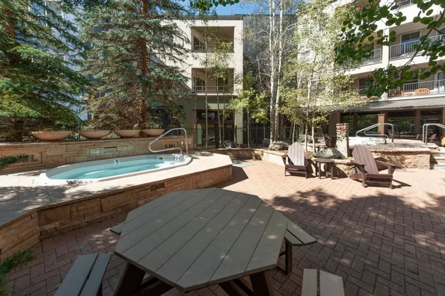 a outdoor view with a sitting space