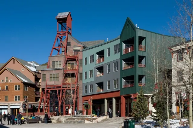 a front view of a building with street view
