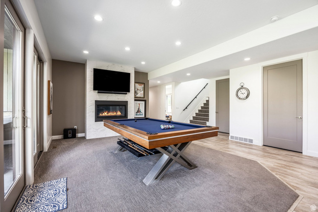 140 West Vista Road Kamas, UT 84036 - Photo 59 of 101 Recessed lighting, wood-finish flooring, and carpeted areas