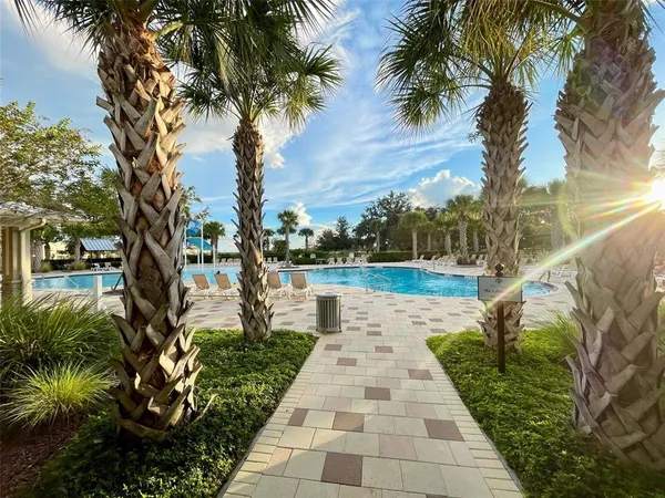 a view of a backyard