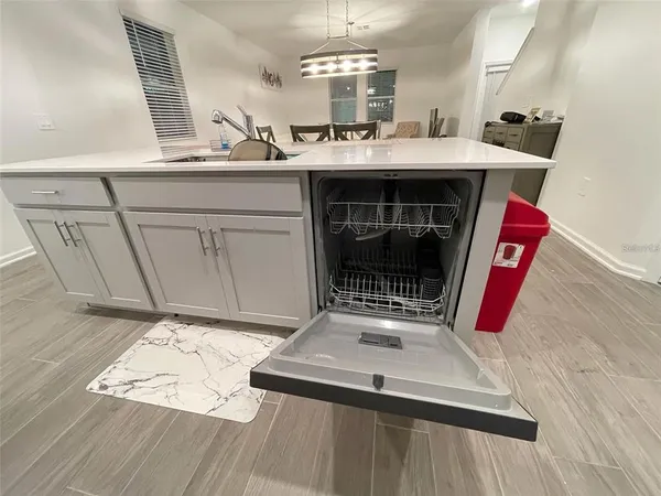 a kitchen with lots of counter top space