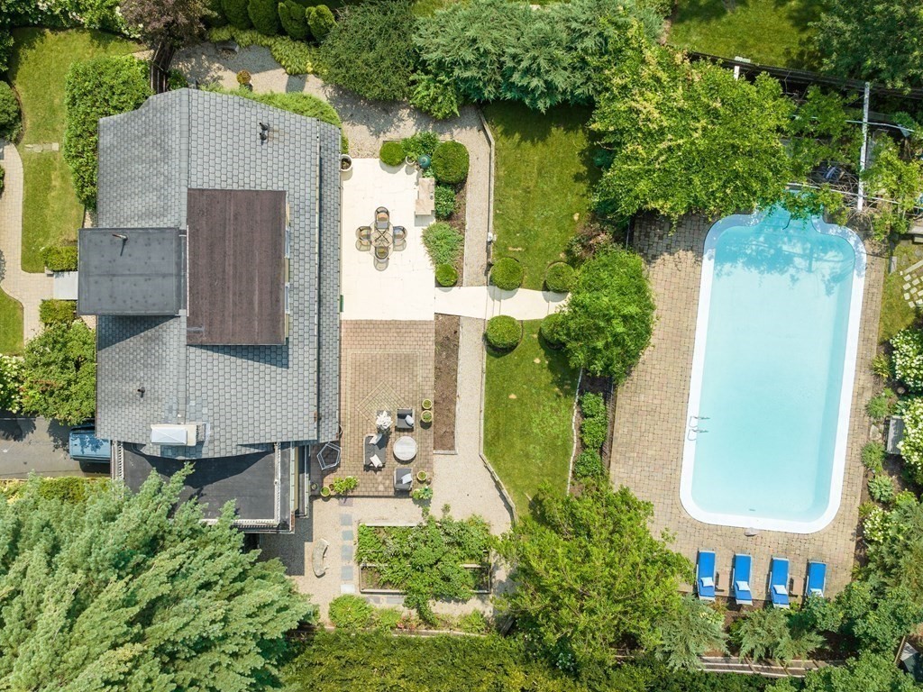 228 Wolcott Road Brookline, MA 02467 - Photo 25 of 29 an aerial view of a house with outdoor space