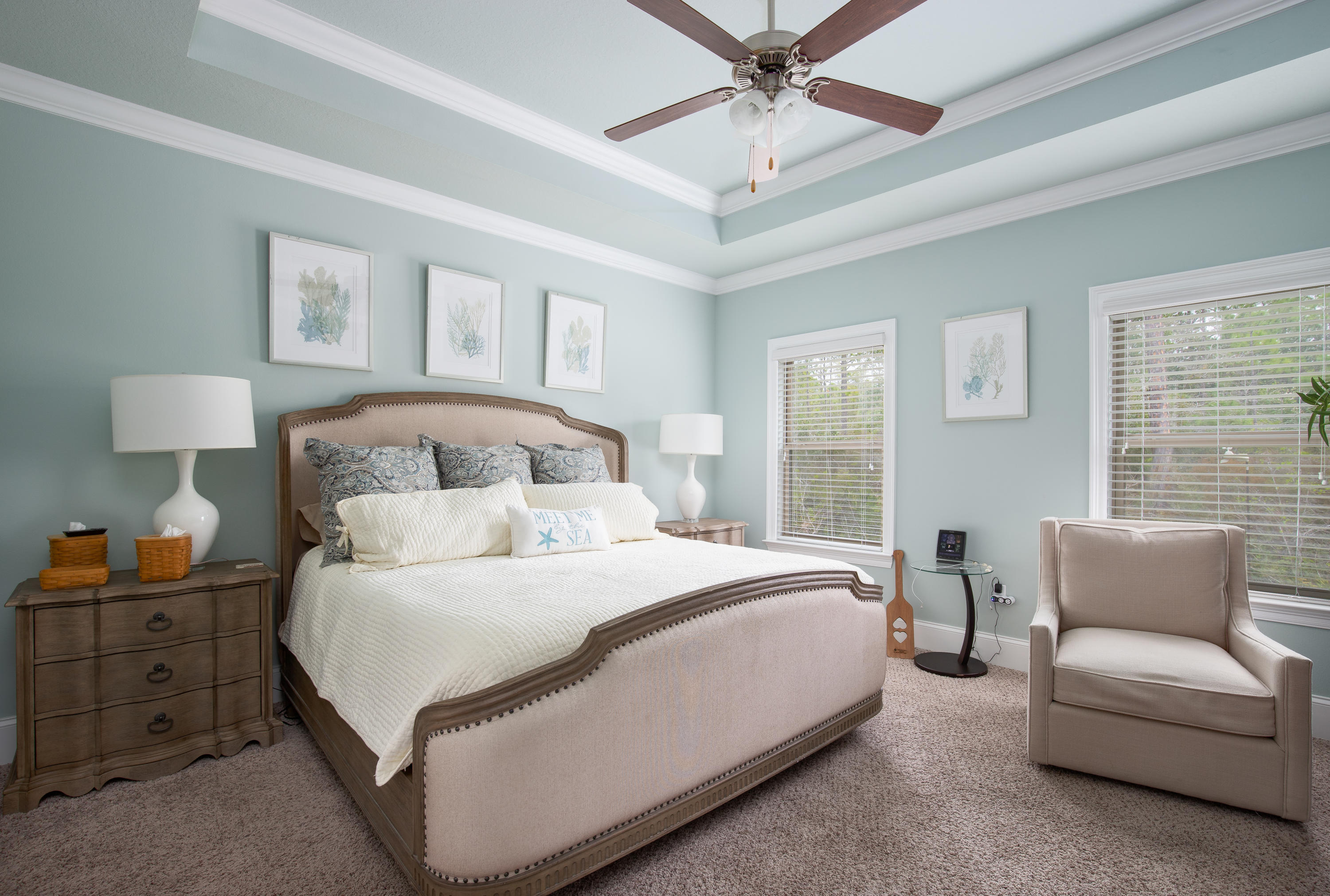 3 Buddy Lane Santa Rosa Beach, FL 32459 - Photo 15 of 21 a bedroom with a bed and a chandelier