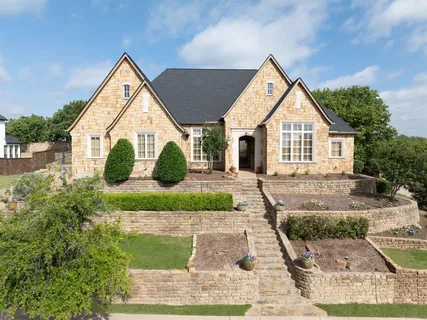 a view of house and garden