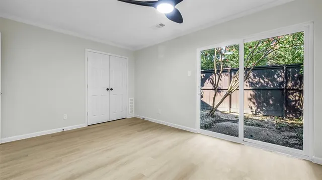 a view of a hallway with closet