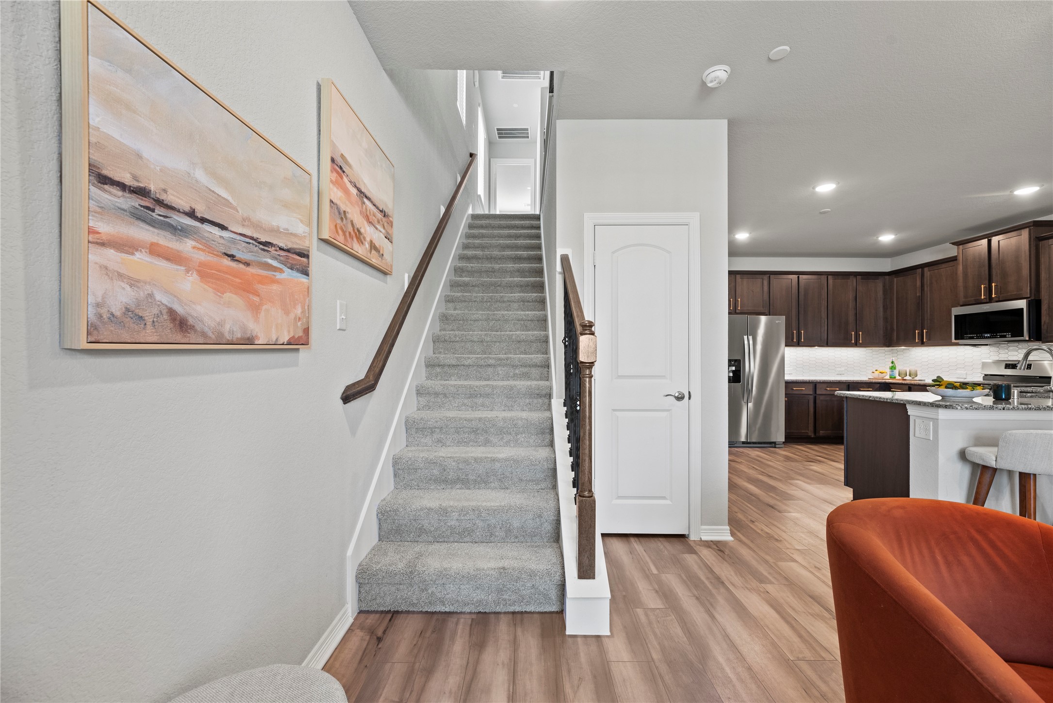 8001 Scanlan Trail Missouri City, TX 77459 - Photo 32 of 41 a view of kitchen with furniture and wooden floor