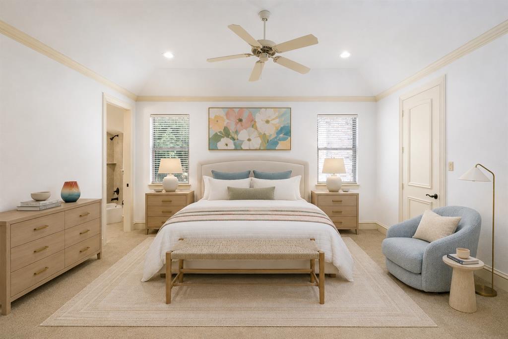 6139 Northaven Road Dallas, TX 75230 - Photo 25 of 33 Virtually Staged Upstairs Bedroom with ensuite