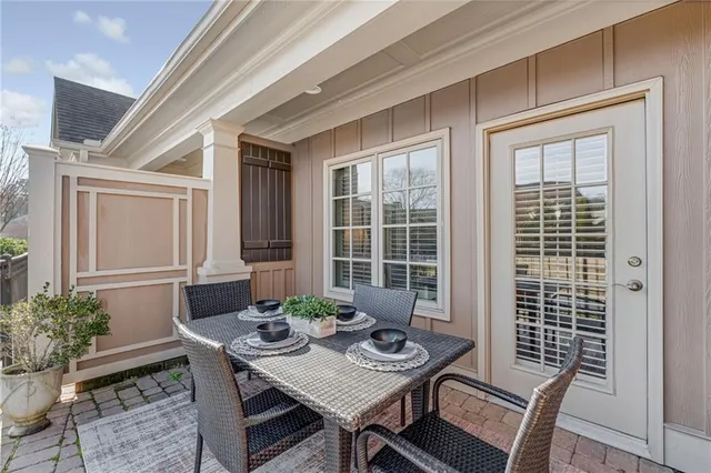 a view of a outdoor seating area with furniture