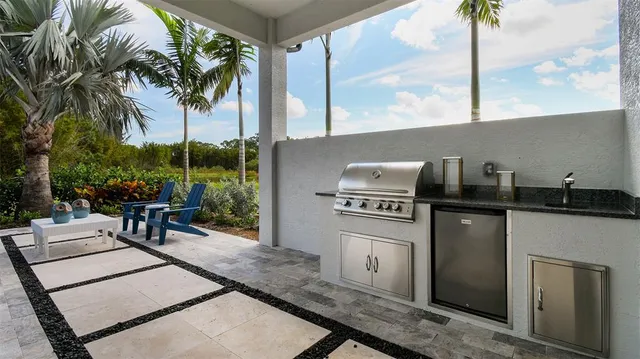 a view of outdoor space with seating area