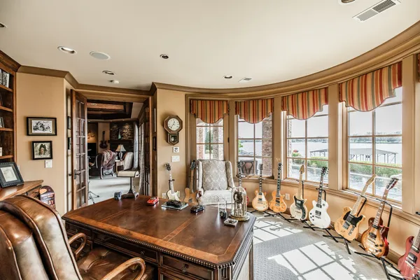 a room with furniture