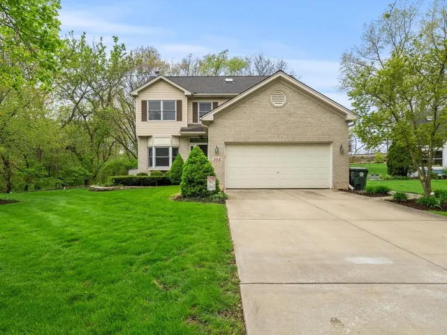 a view of outdoor space yard and garage