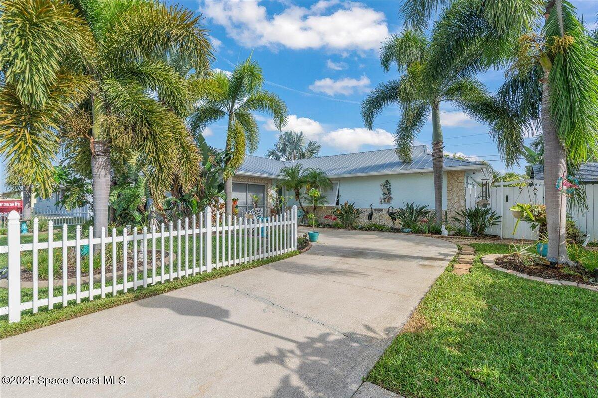 a view of a street and a building in the background