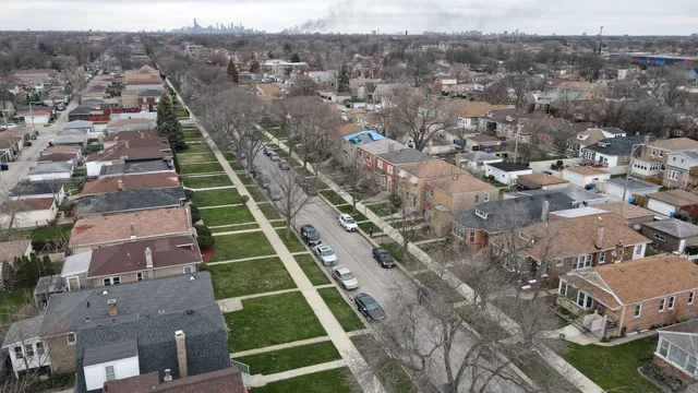 an aerial view of multiple house