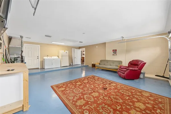 a living room with furniture and a couch