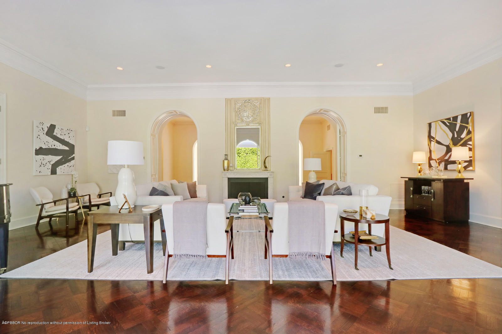 695 South County Road Palm Beach, FL 33480 - Photo 4 of 17 a living room with fireplace furniture and a large window