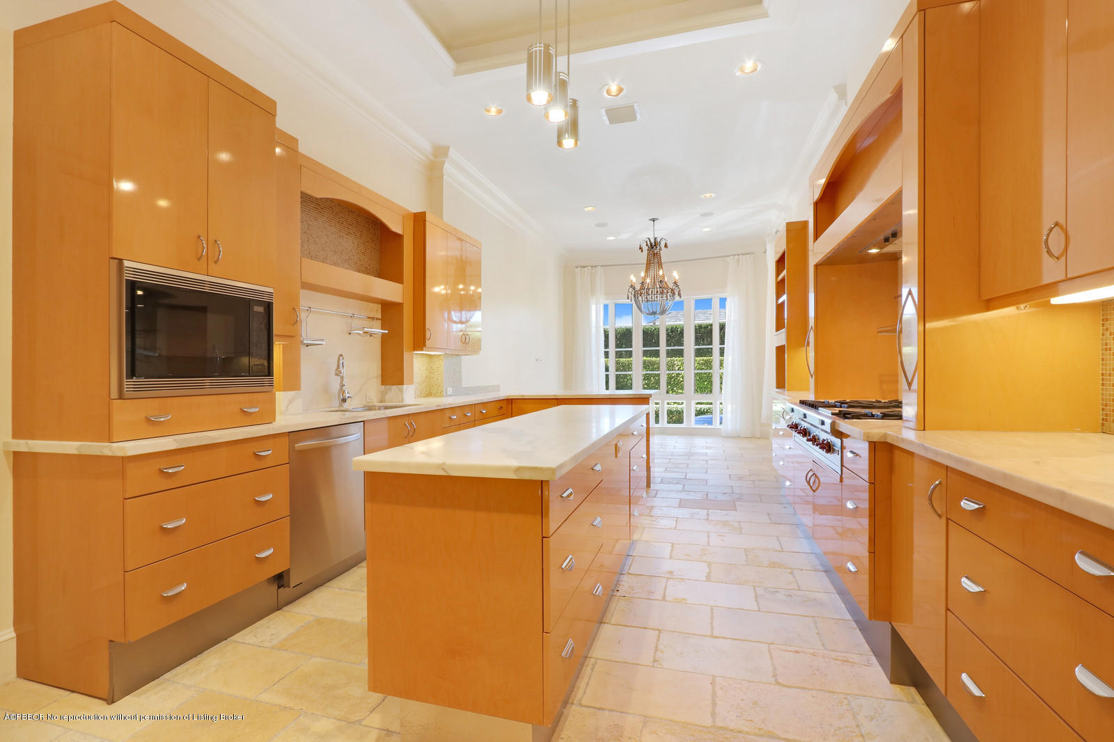 695 South County Road Palm Beach, FL 33480 - Photo 6 of 17 a large kitchen with stainless steel appliances granite countertop a large counter top a stove and a sink