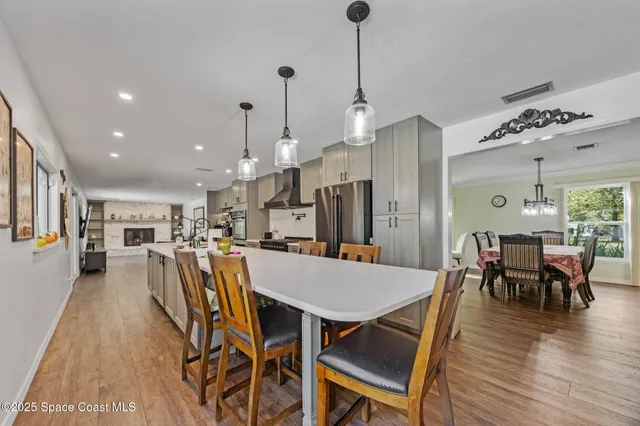 a view of a dining area with furniture