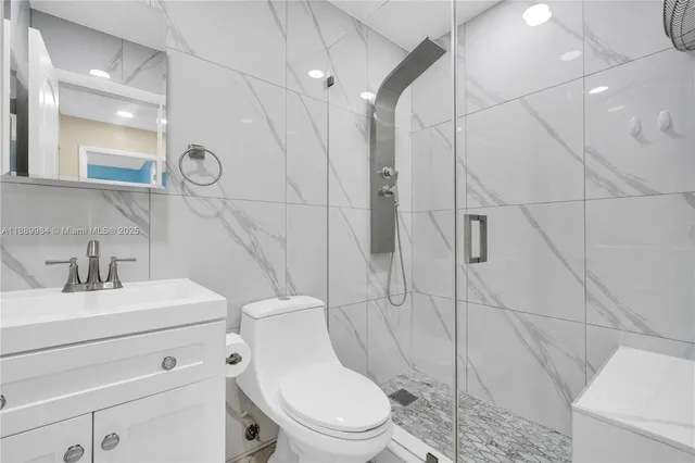 a bathroom with a shower