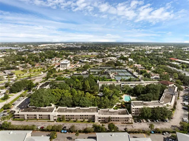 an aerial view of a city