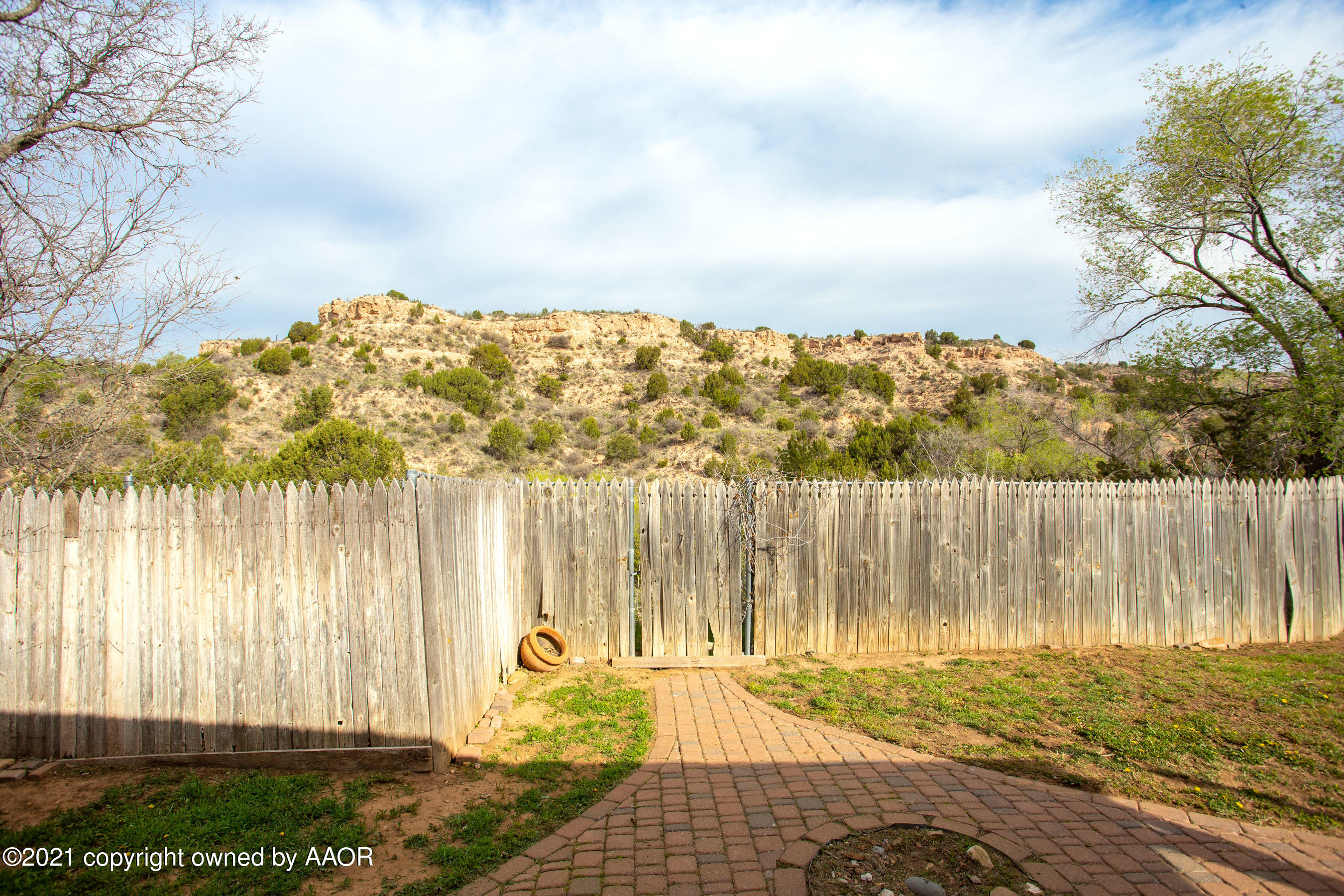 235 Cliffside Drive Amarillo, TX 79118 - Photo 30 of 39 a view of a backyard with a large tree
