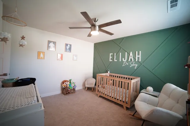 a bedroom with furniture and a couch