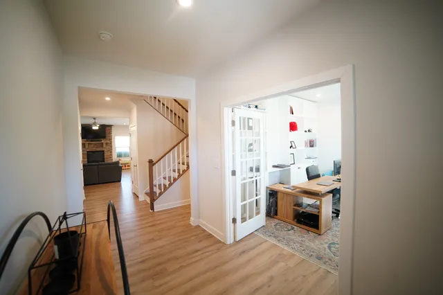 a room with furniture and entryway