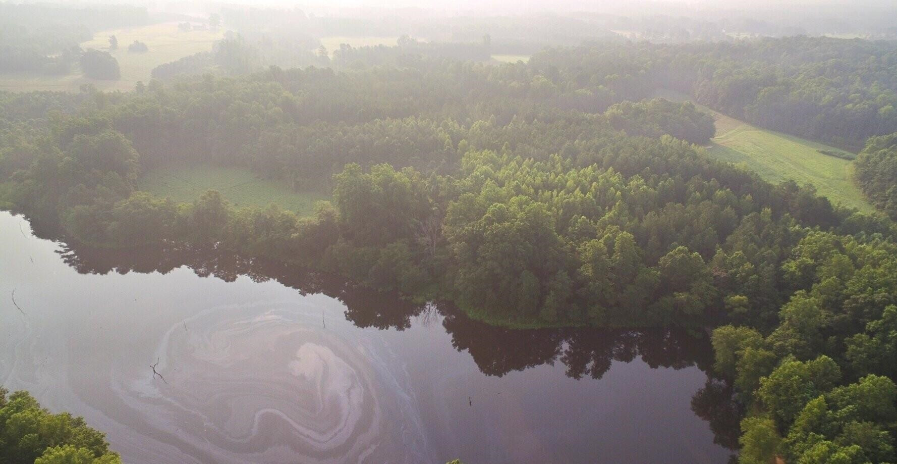 3809 Hall Road Rougemont, NC 27572 - Photo 7 of 16 Aerial from above Lake/Pond Looking towards Tract 1 and Tract 2