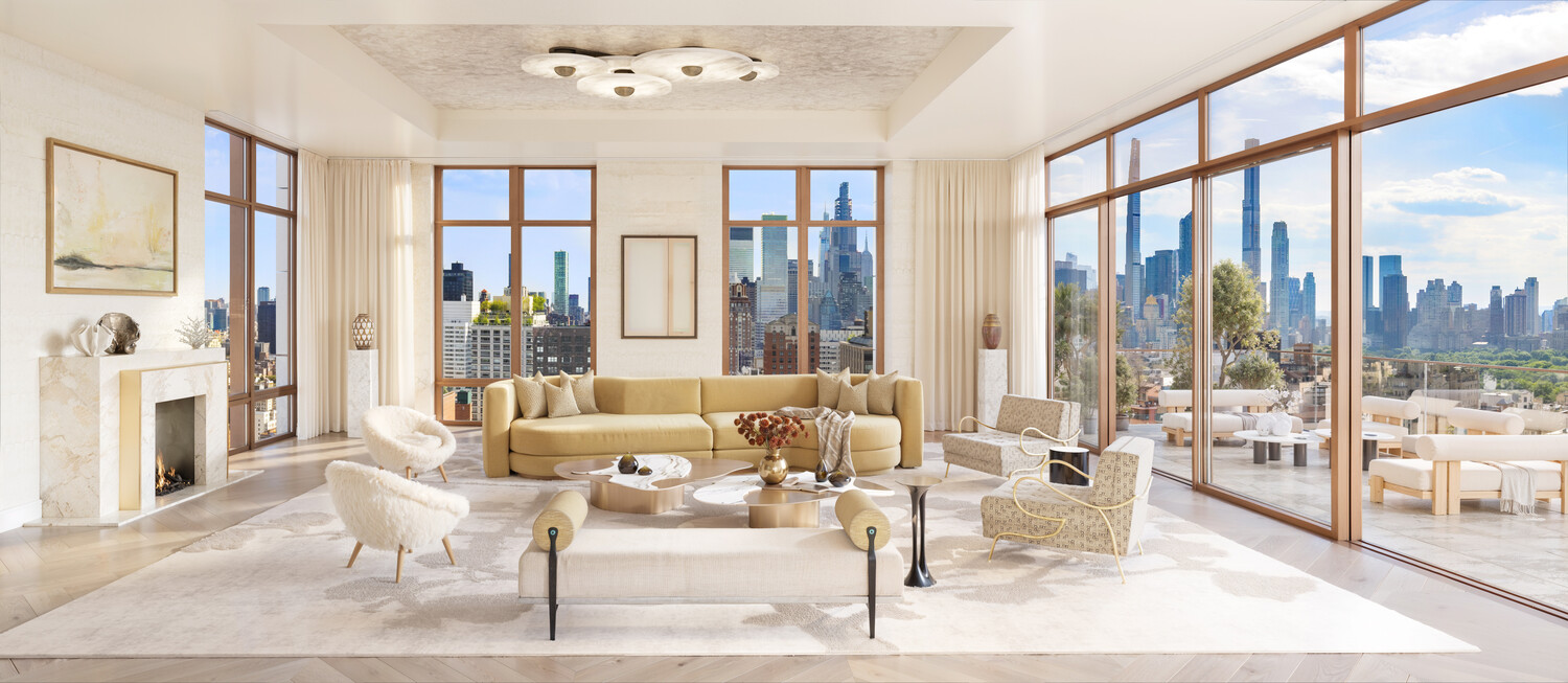 201 East 74th Street, Unit PH Manhattan, NY 10021 - Photo 1 of 17 a living room with furniture and a large window