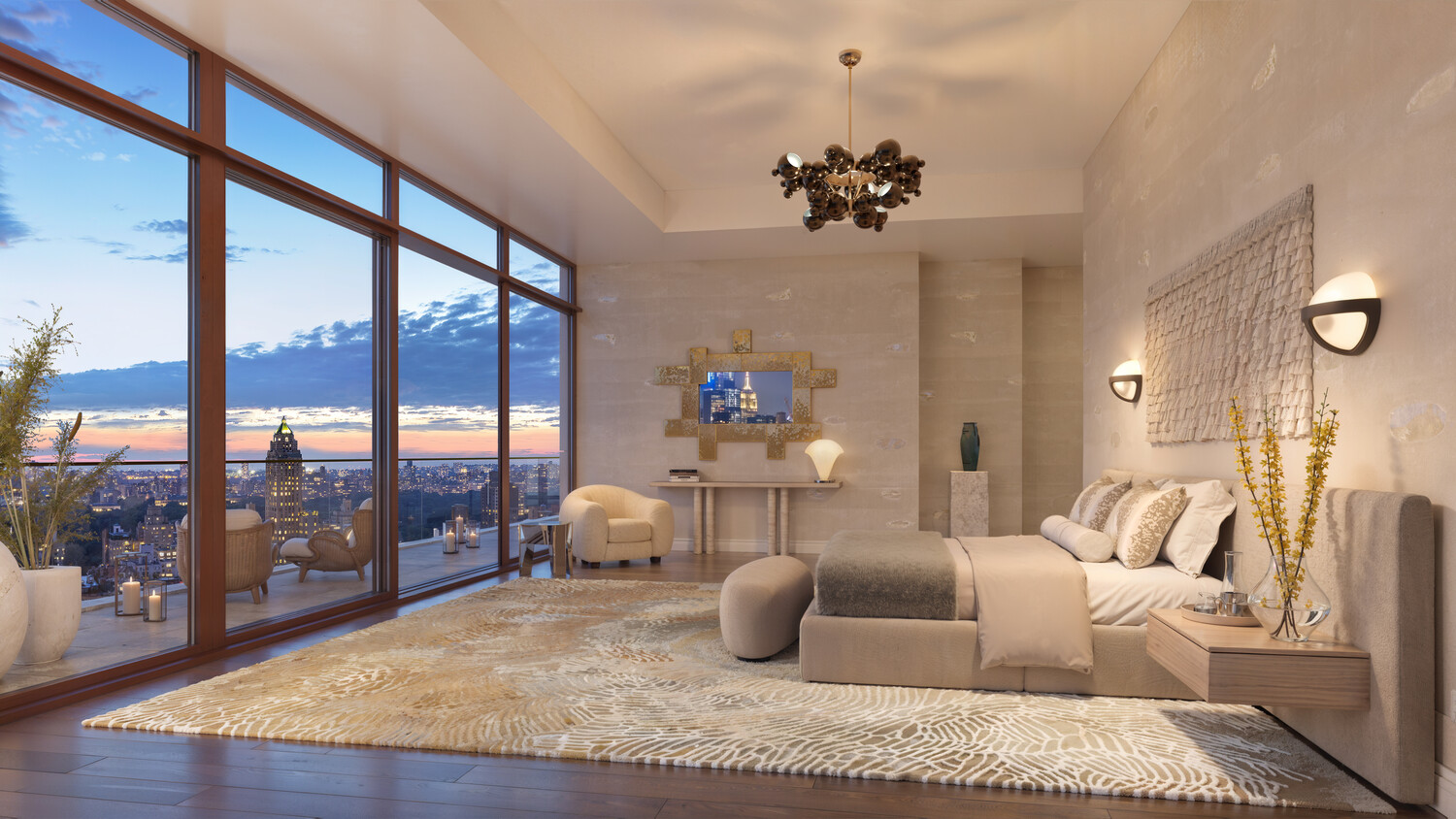 201 East 74th Street, Unit PH Manhattan, NY 10021 - Photo 2 of 17 a living room with furniture and a large window