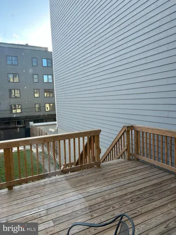 a view of wooden deck