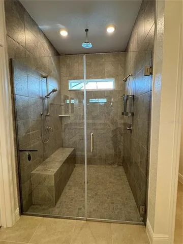 a bathroom with a shower