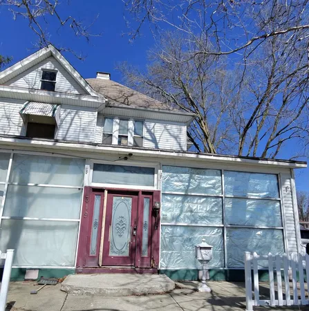 a front view of a building