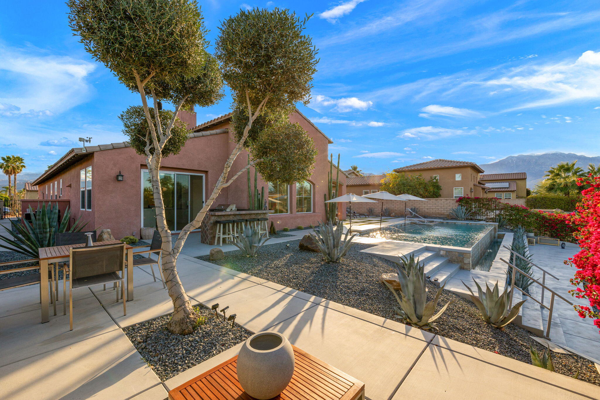 6 Via Santa Ramona Rancho Mirage, CA 92270 - Photo 44 of 60 a view of a house with backyard porch and patio