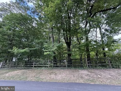a backyard of a house with lots of trees