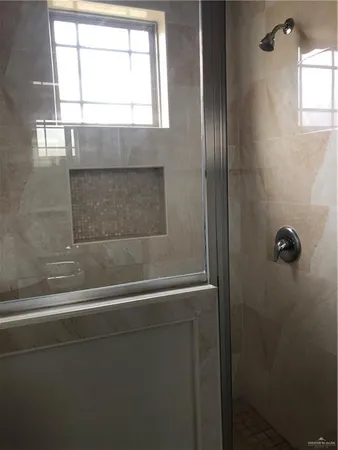 a bathroom with a bathtub